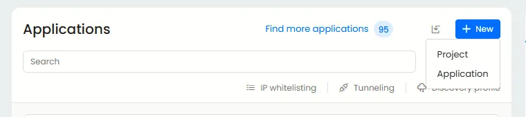 Create an application or project