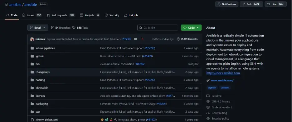 Ansible Screenshot