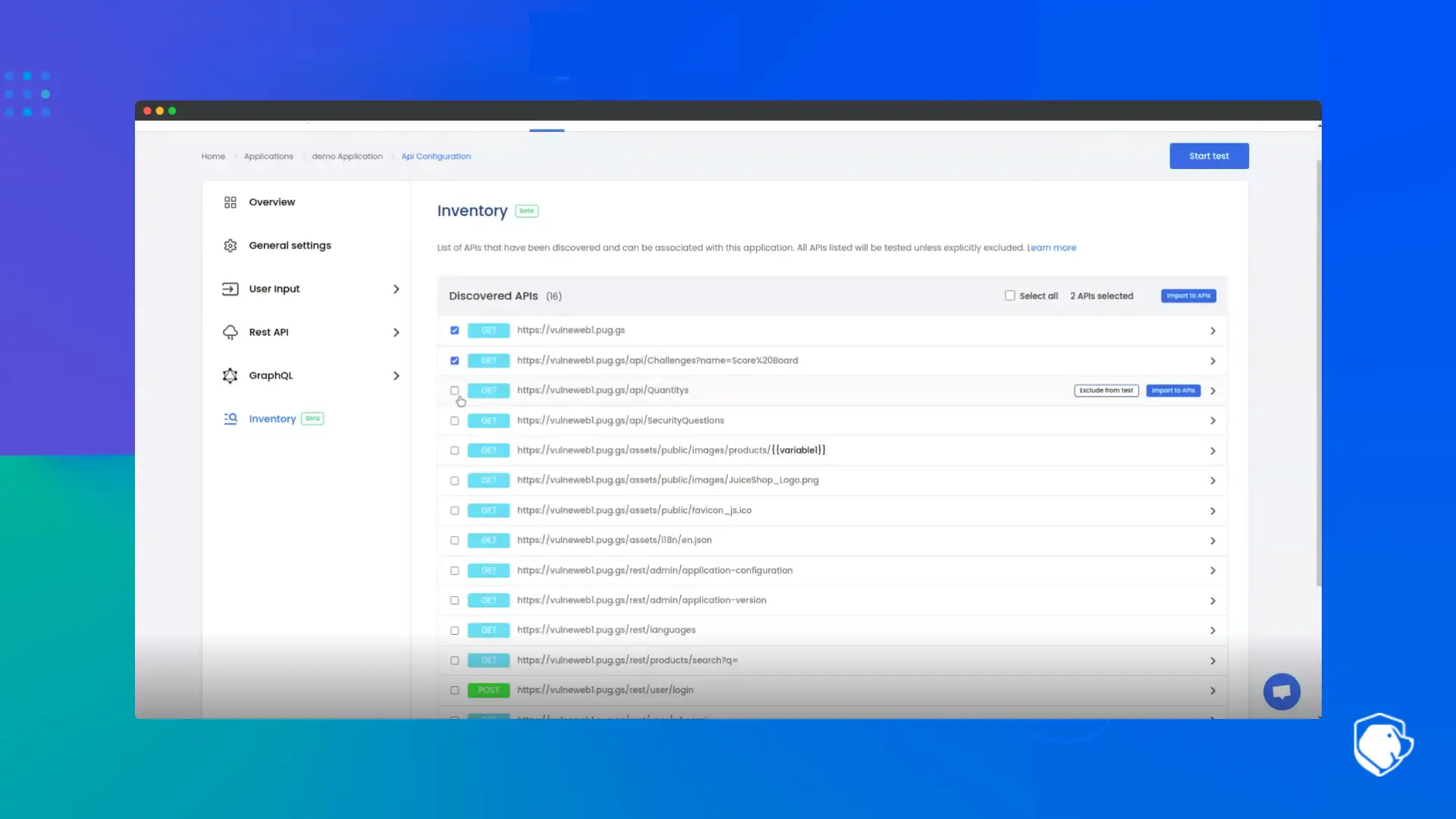 API discovery dashboard