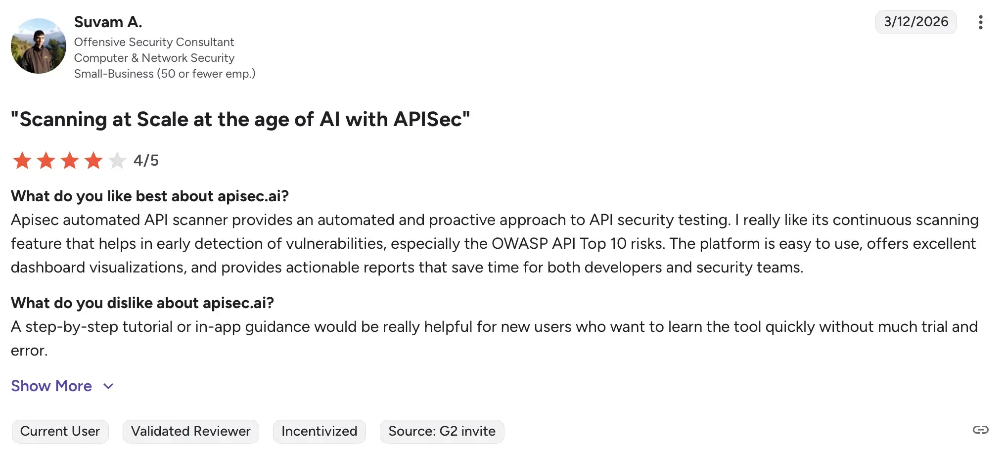 APIsec Rating