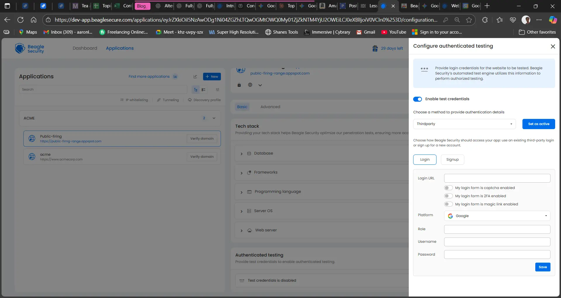 authenticated testing thirdparty