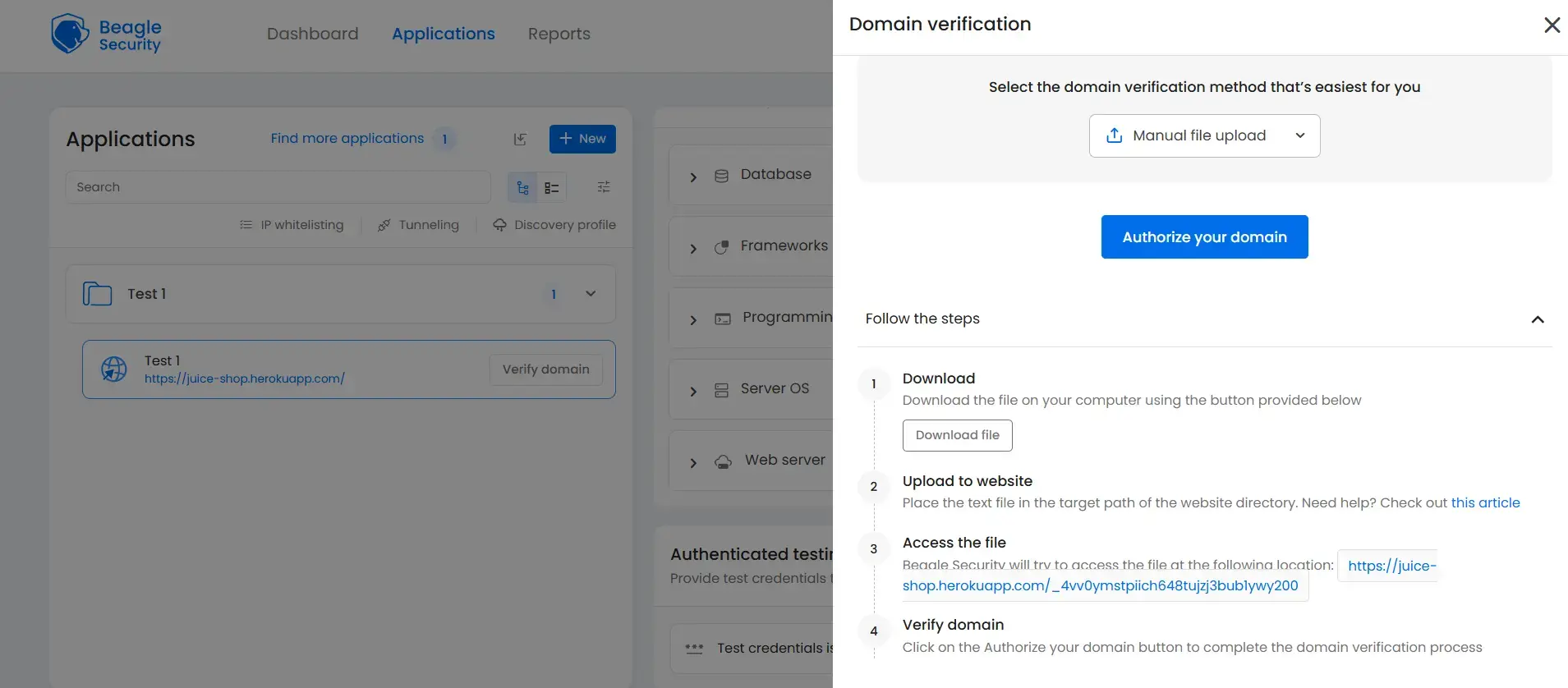 Beagle Security Screenshot