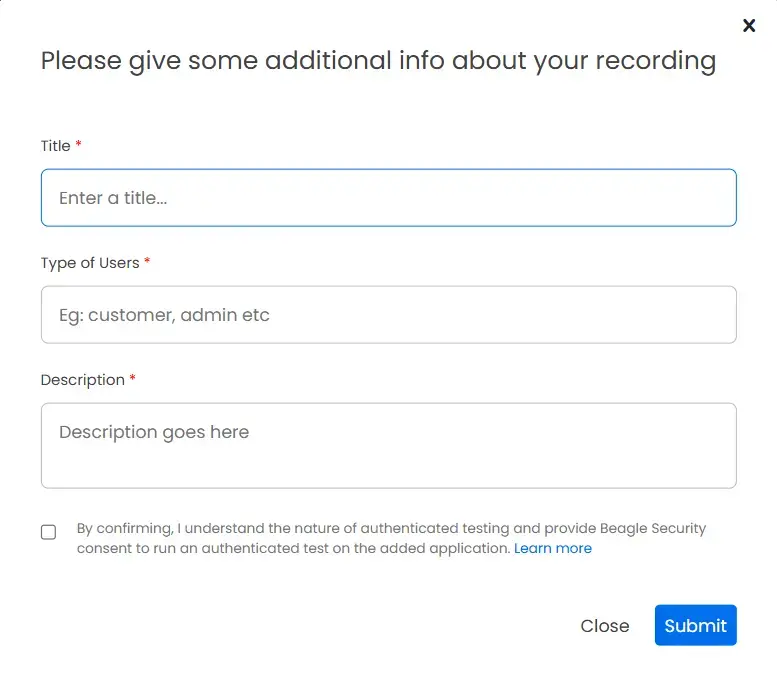 Test Recording Screenshot