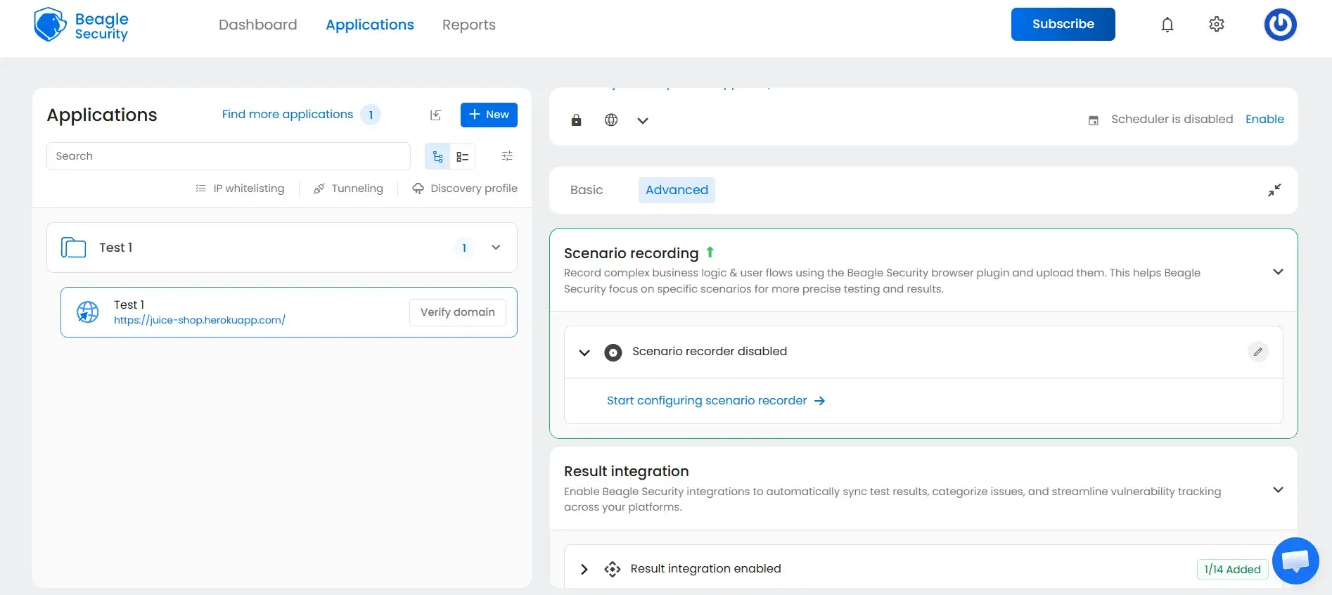 Application Settings Screenshot