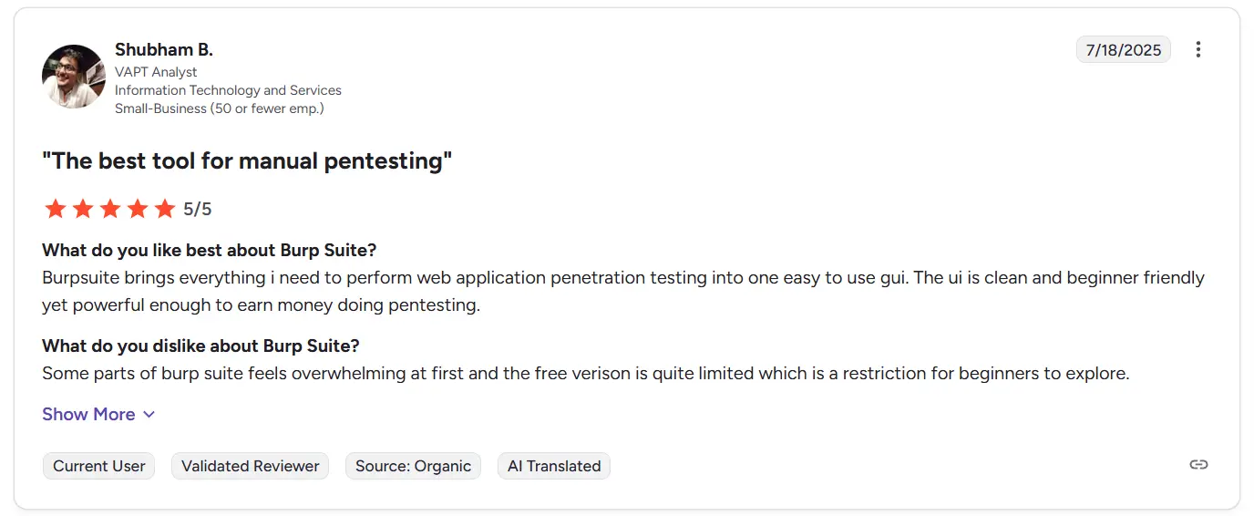 Burp Suite reviews