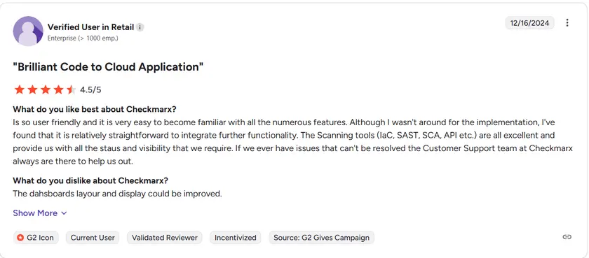 Checkmarx user review Checkmarx user review