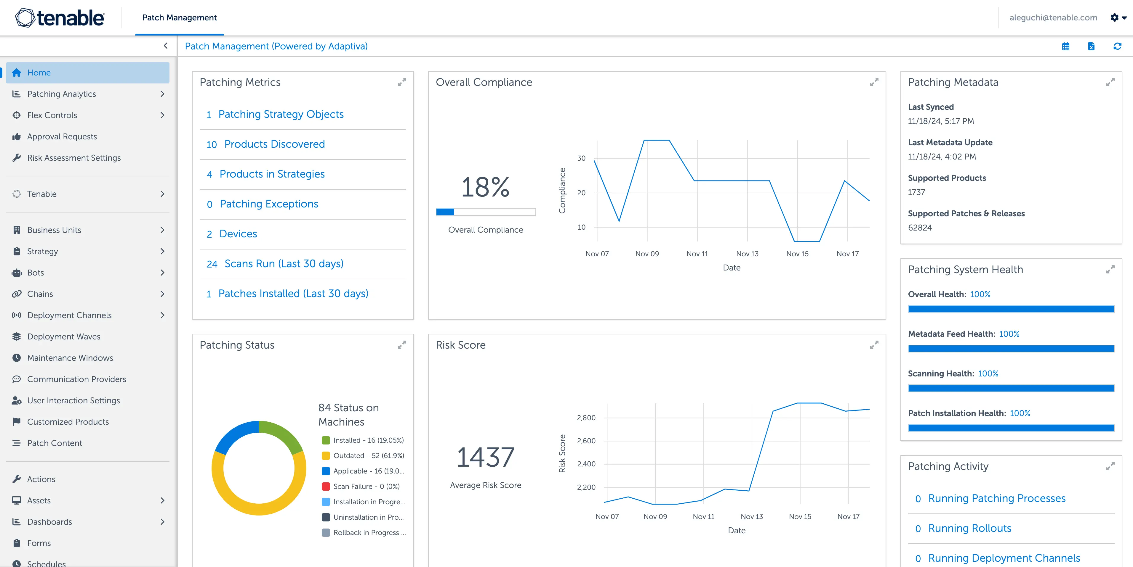 Tenable dashboard