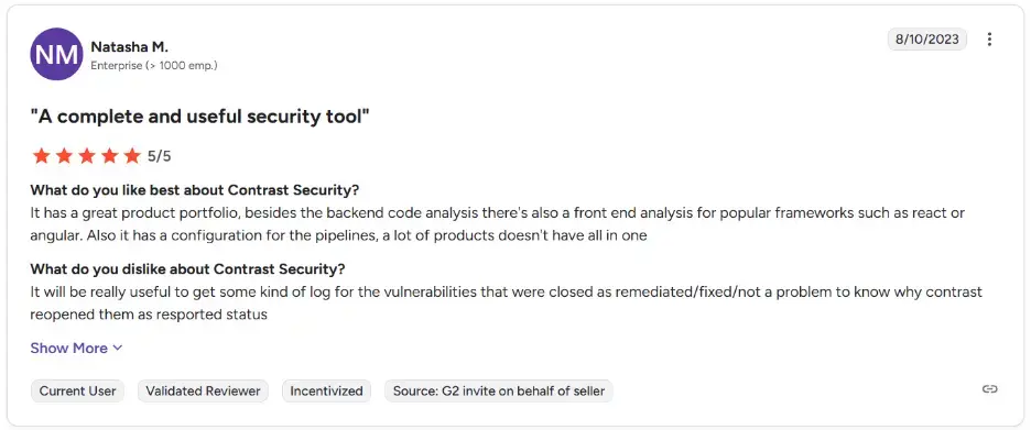 Contrast Security review Contrast Security review