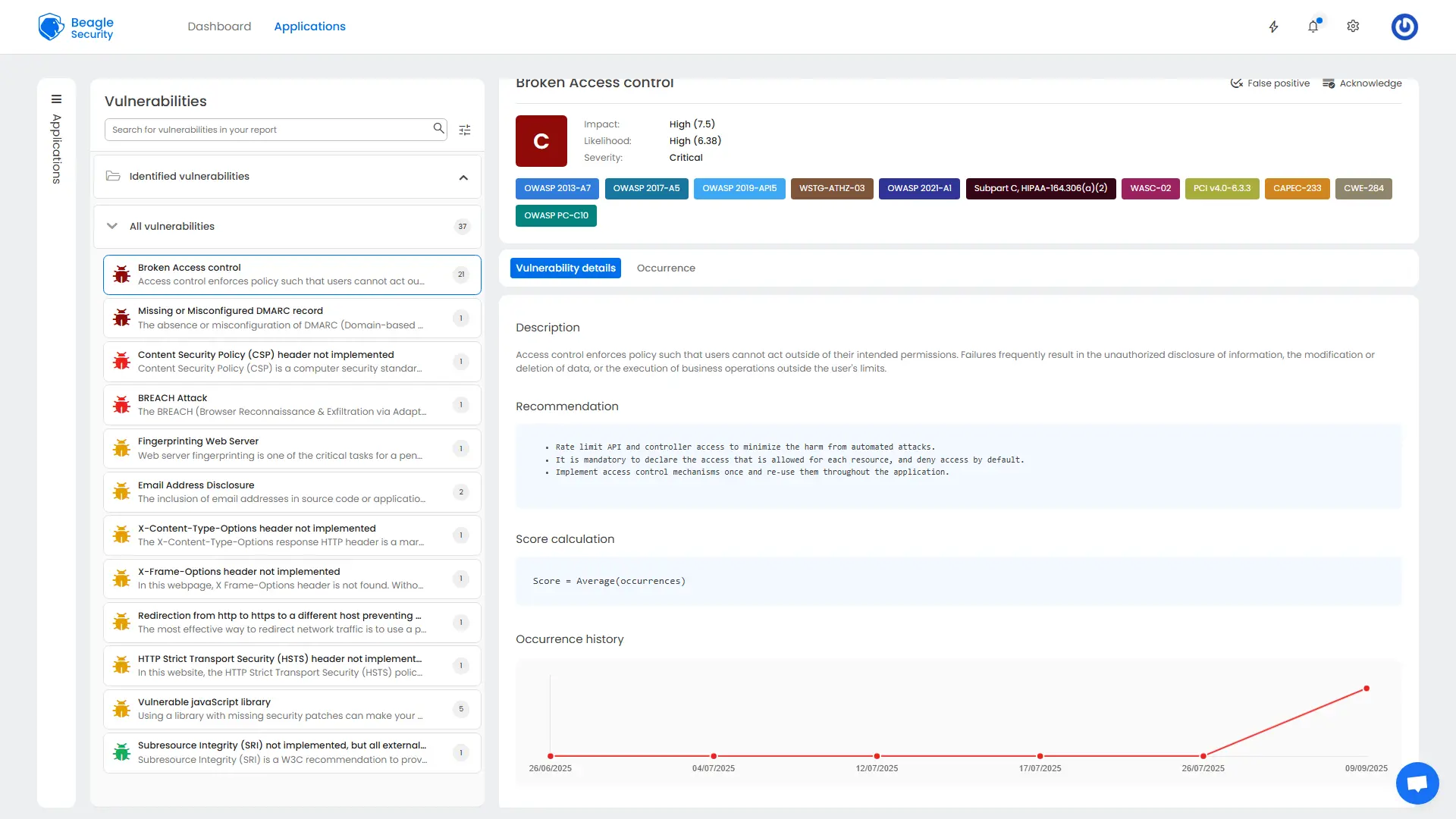 fix occurance details