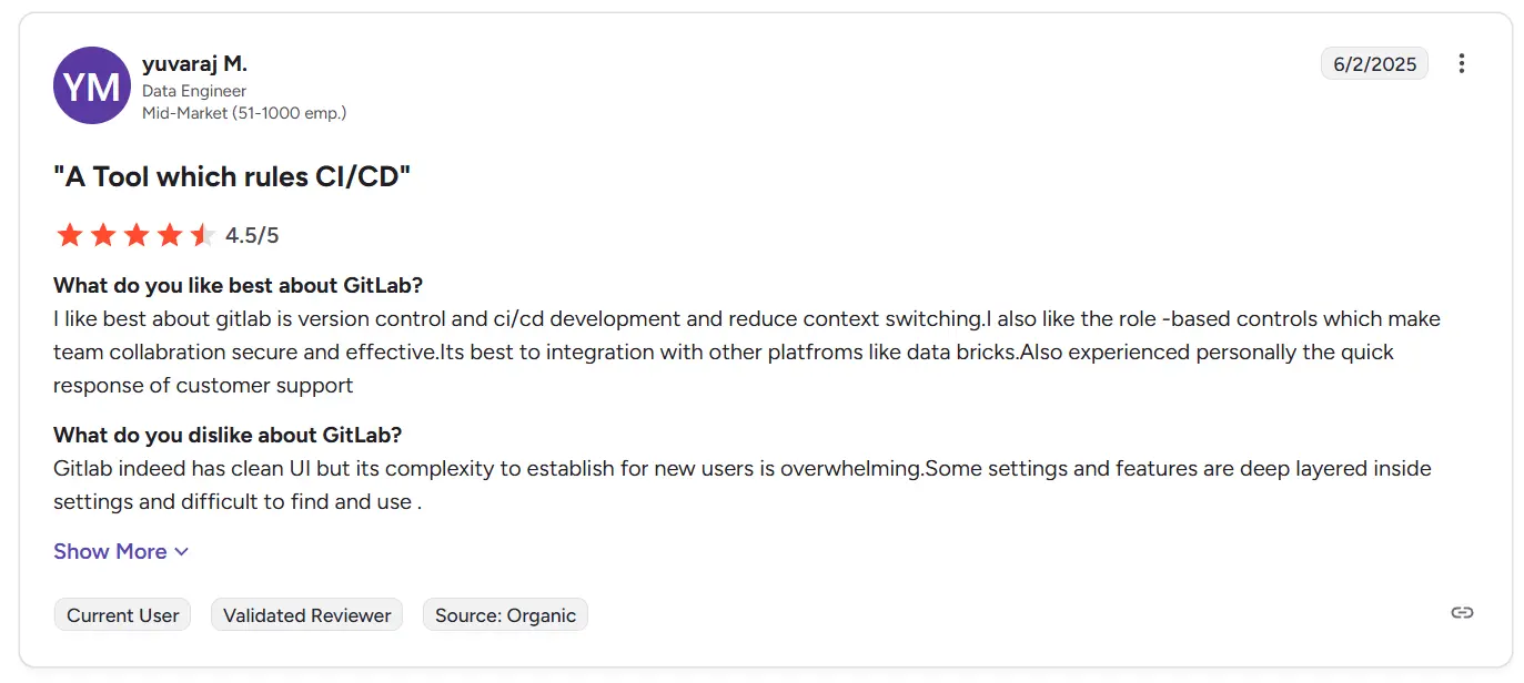GitLab G2 review