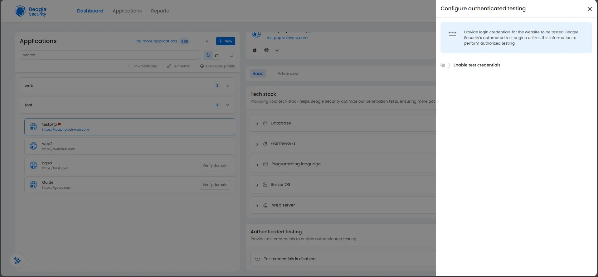 Navigate to Authentication settings