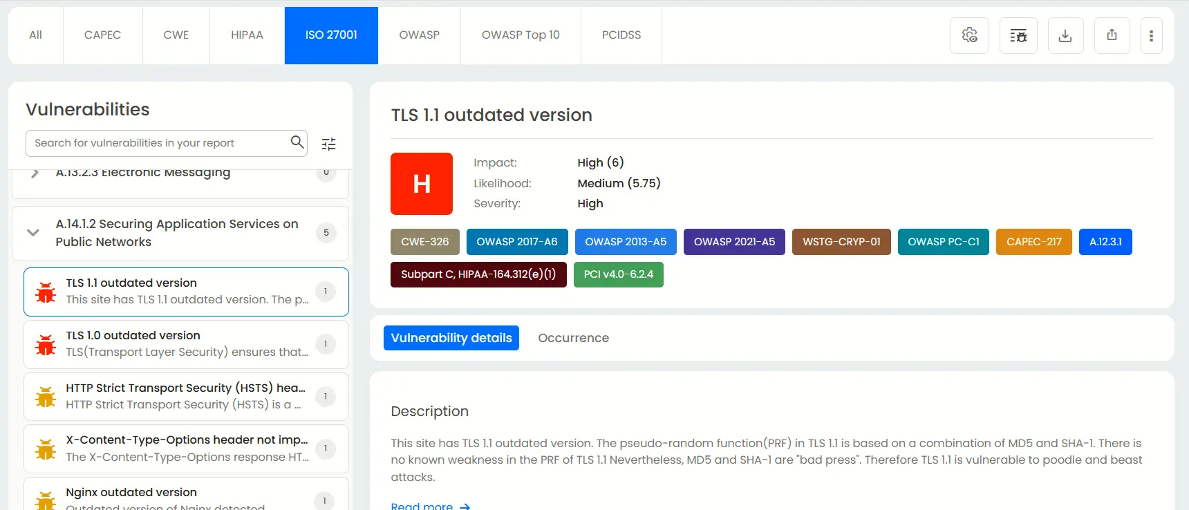 A view of the mappings, showing the example of Cross site scripting A view of the mappings, showing the example of Cross site scripting