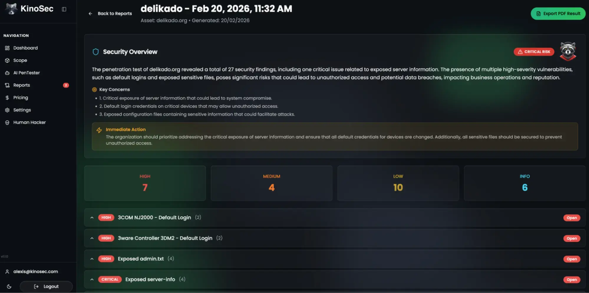 KinoSec Screenshot