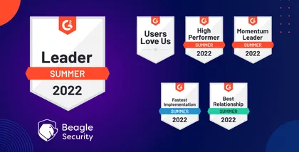 Beagle Security named a Leader in G2 Summer 2022 Reports