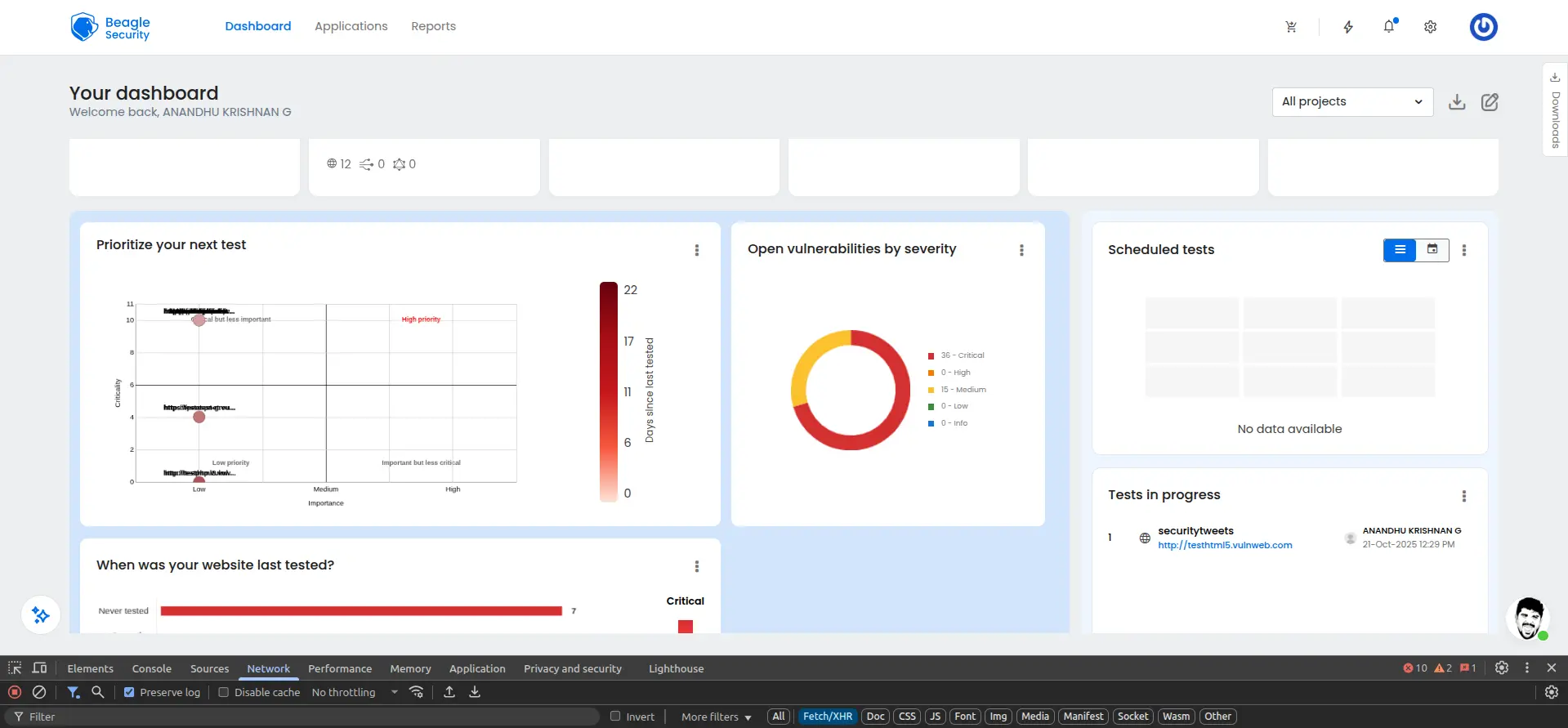 Open vulnerabilities by age