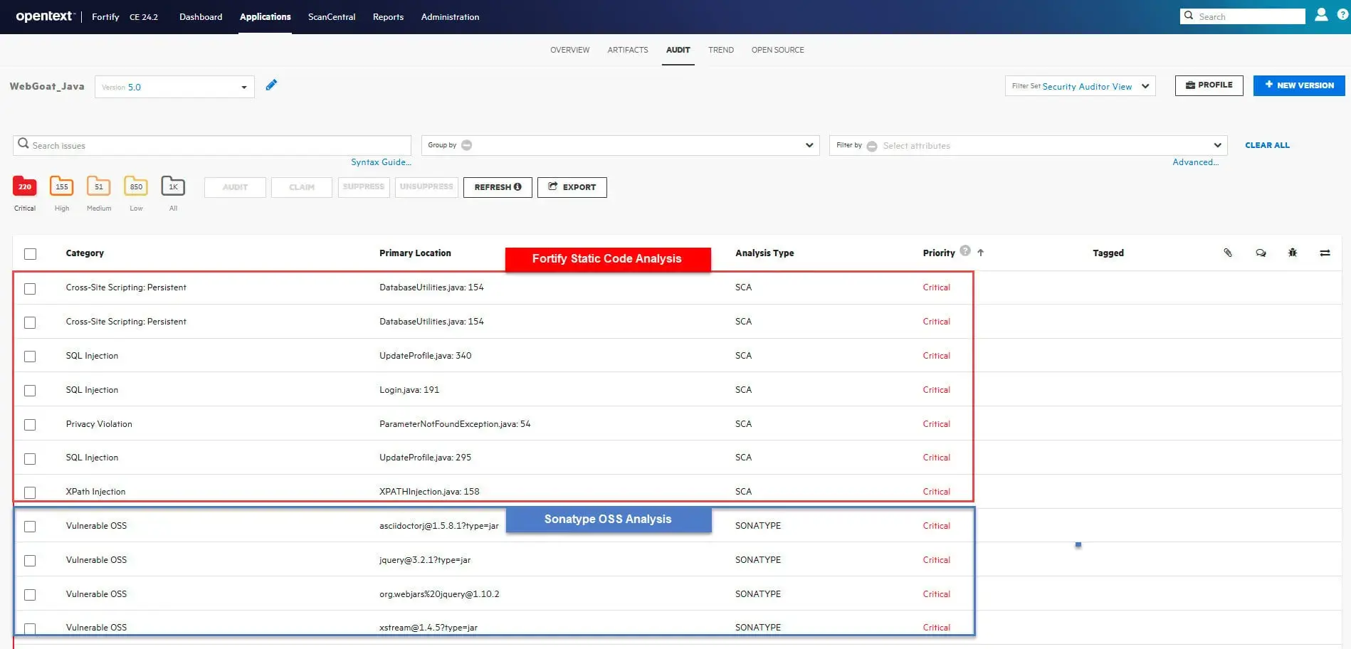 Fortify Static Analyzer