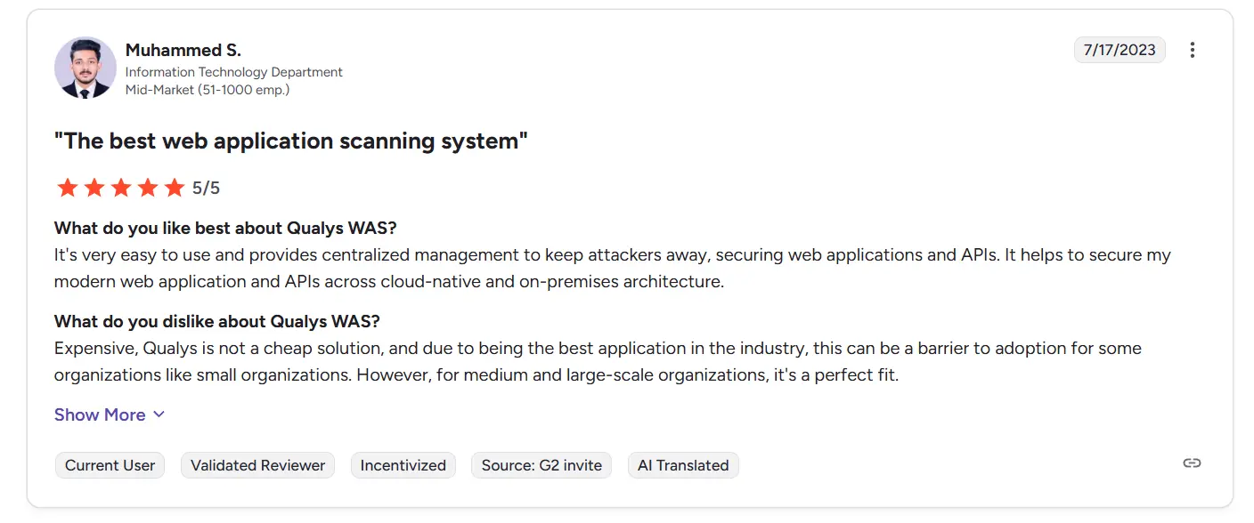 Qualys WAS review