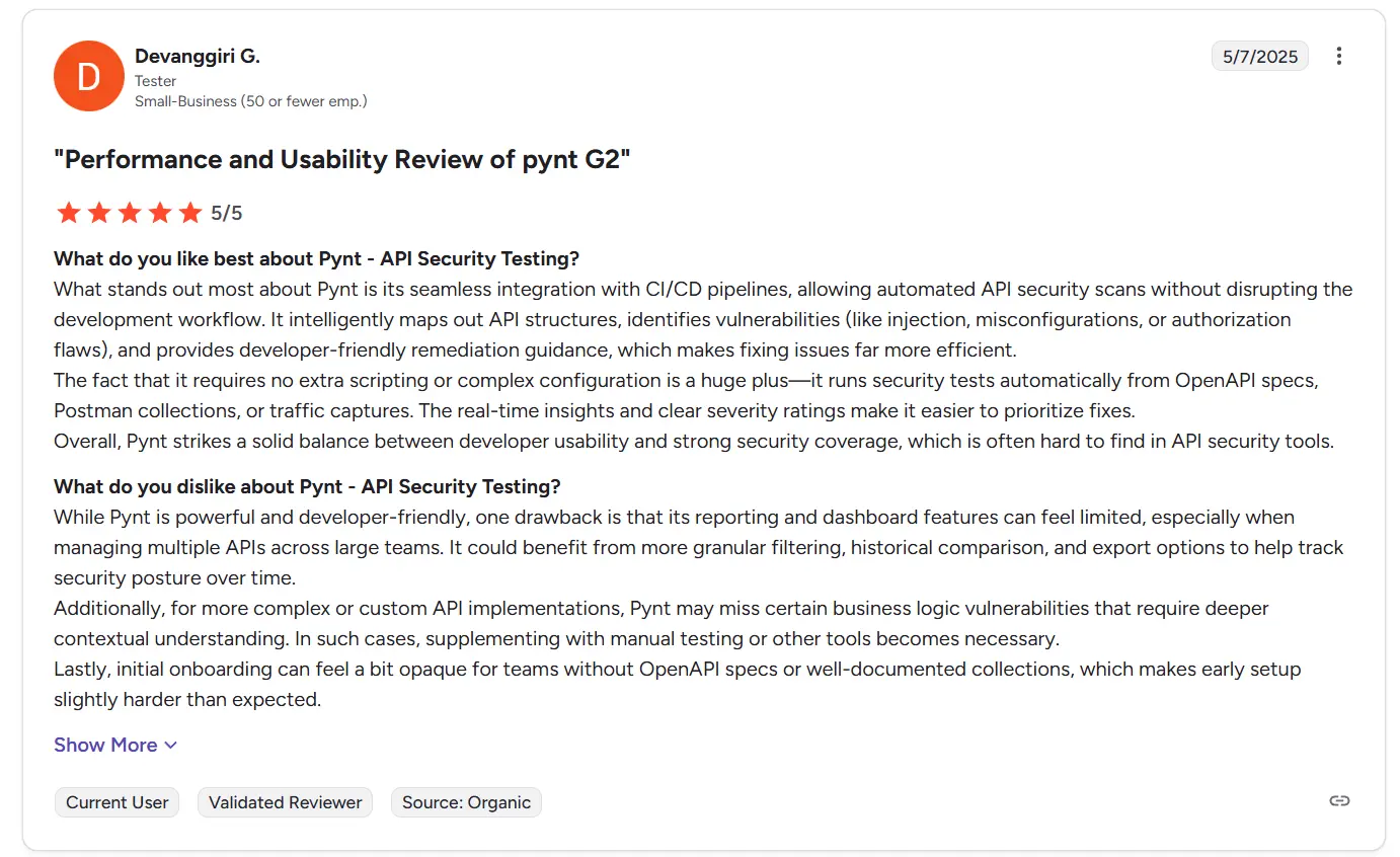 g2 review of Pynt