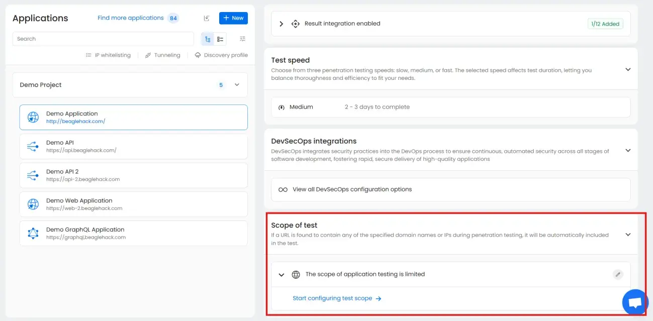 Scope of Test Scope of Test