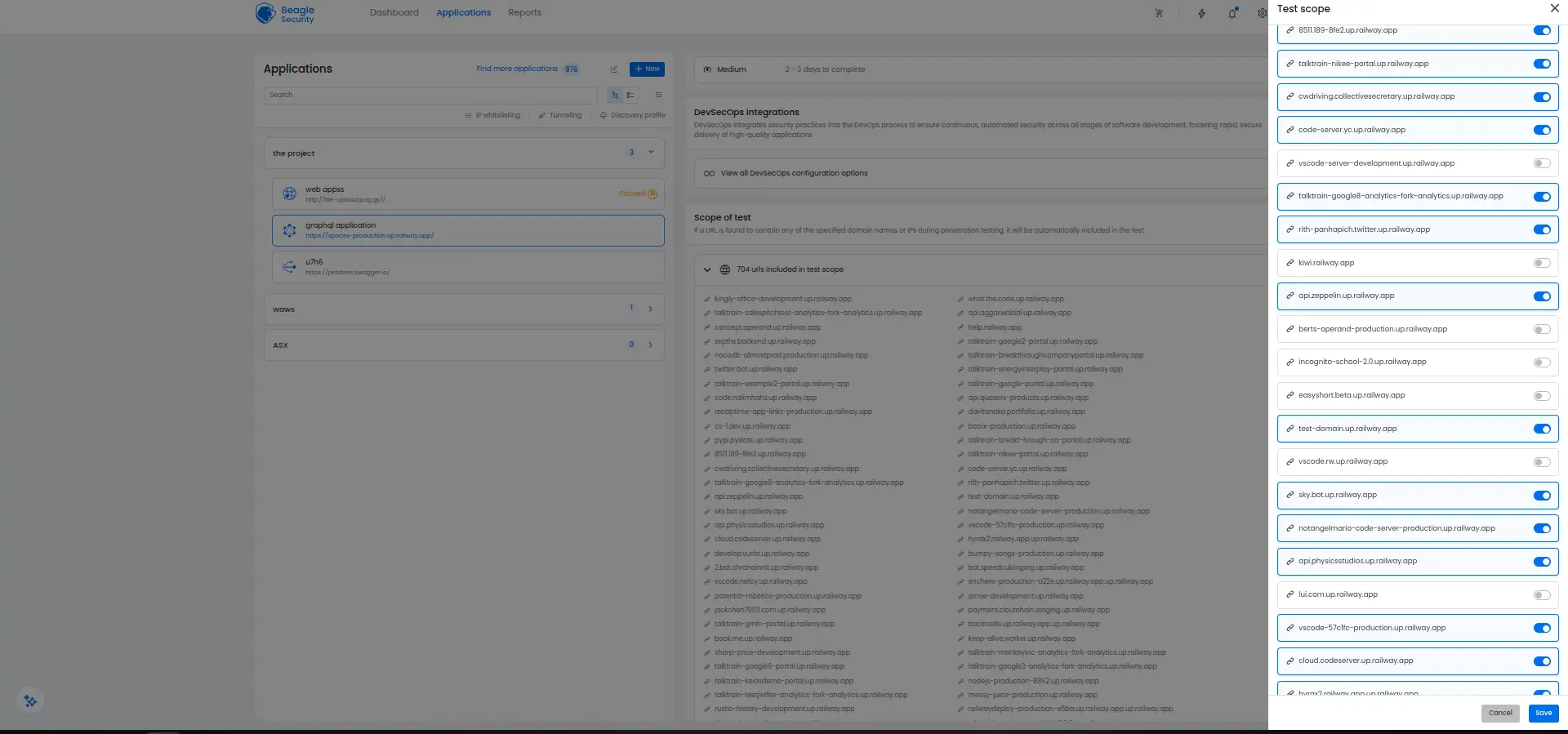 Scope of test selection
