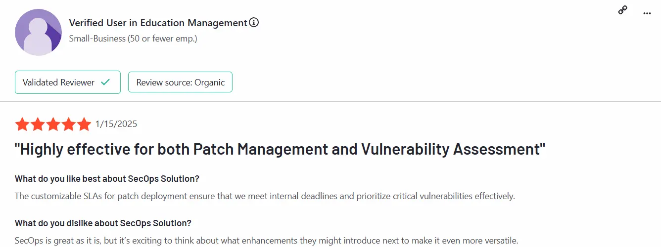 SecOps Solution review