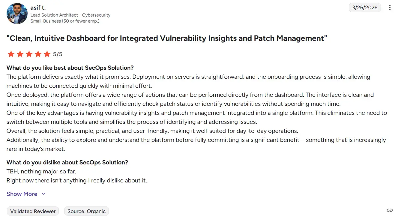 SecOps Solution Review