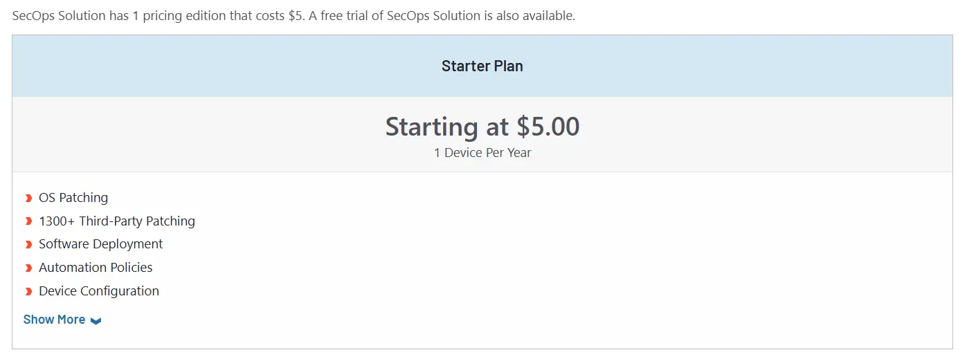 SecOps solution pricing