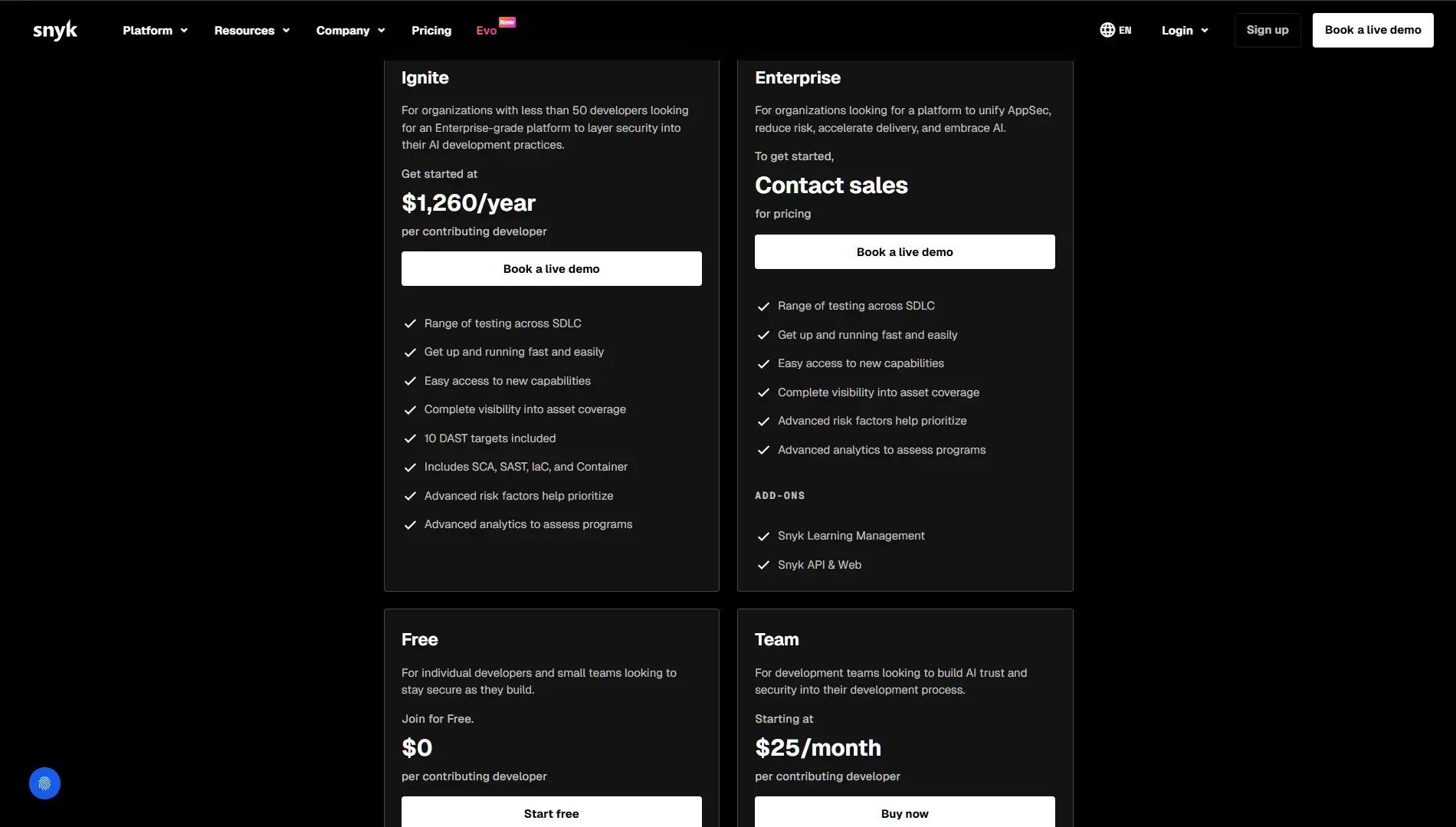 Snyk pricing Snyk pricing