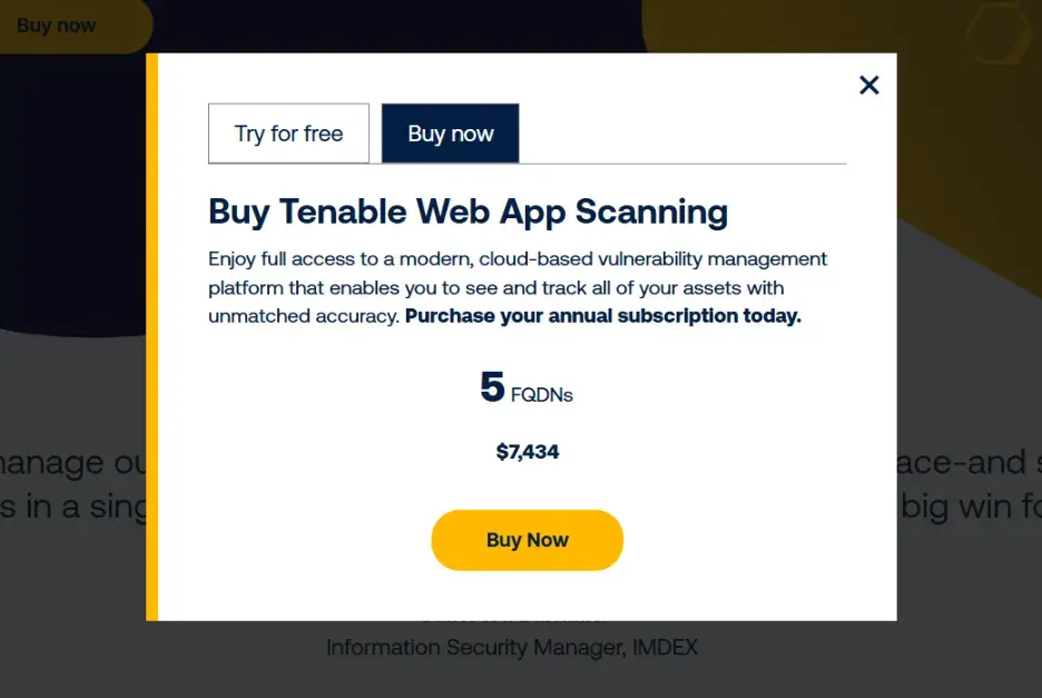 Tenable WAS Pricing