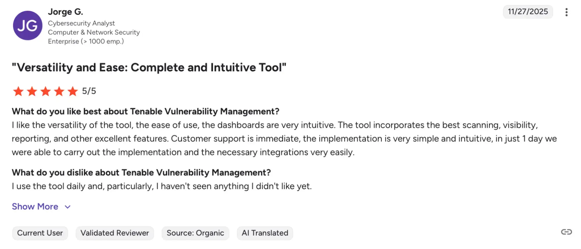 Tenable Review