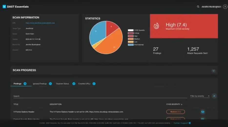 Veracode dashboard