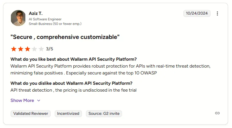 Wallarm API Security Review