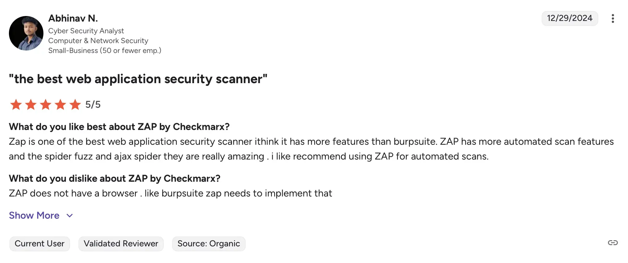 ZAP Rating