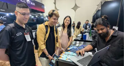Visitors interacting with the Beagle Security team at Cybersec Asia 2026.