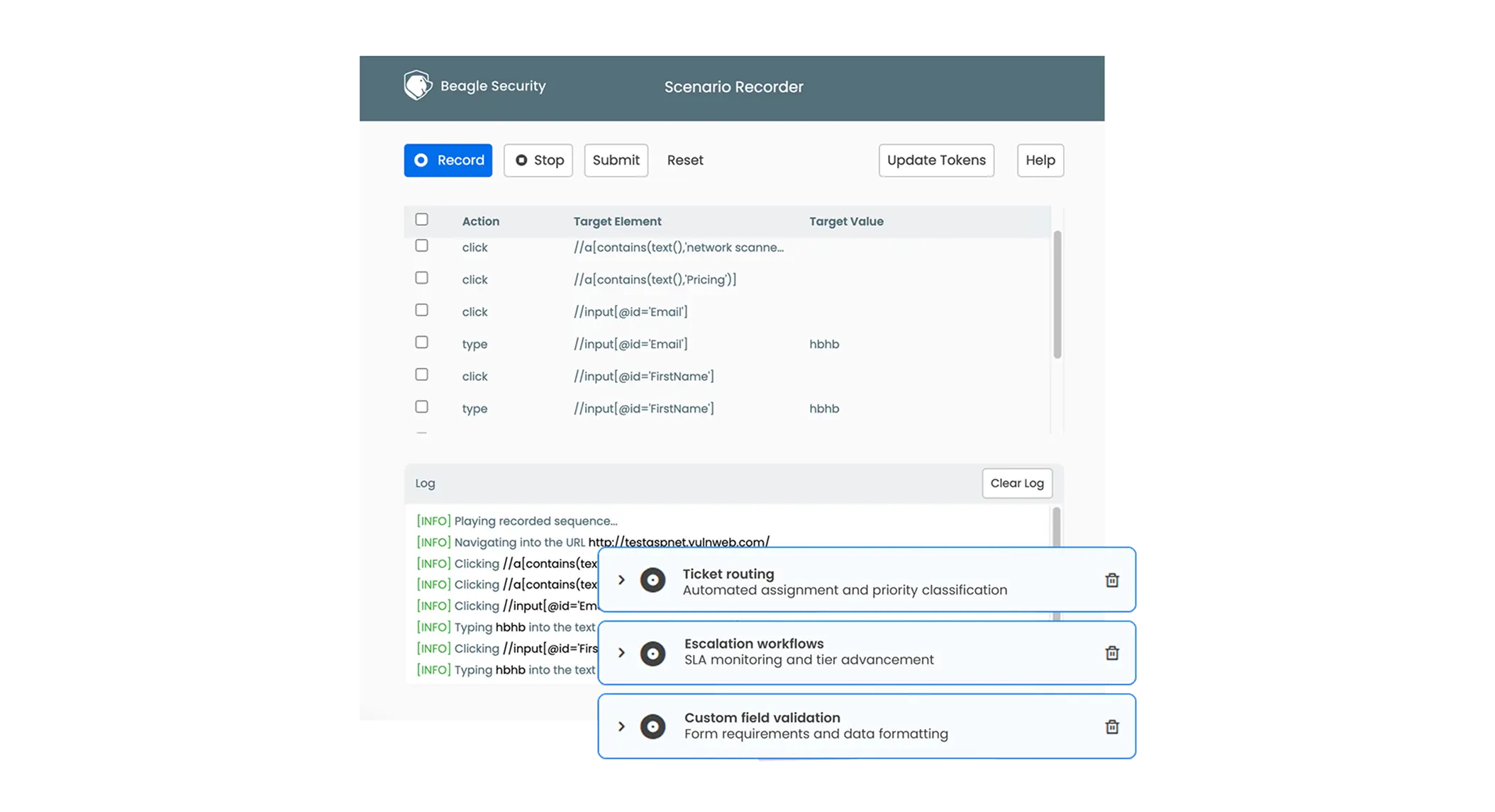 Beagle Security scenario recorder
