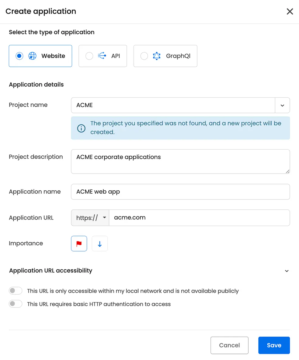 create application