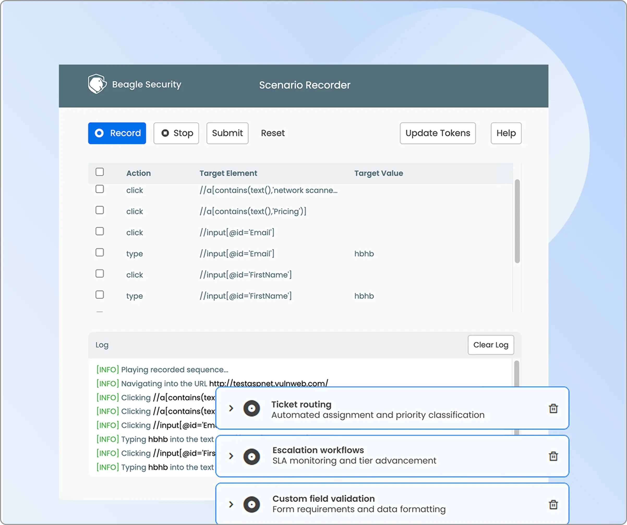 Beagle Security scenario recorder