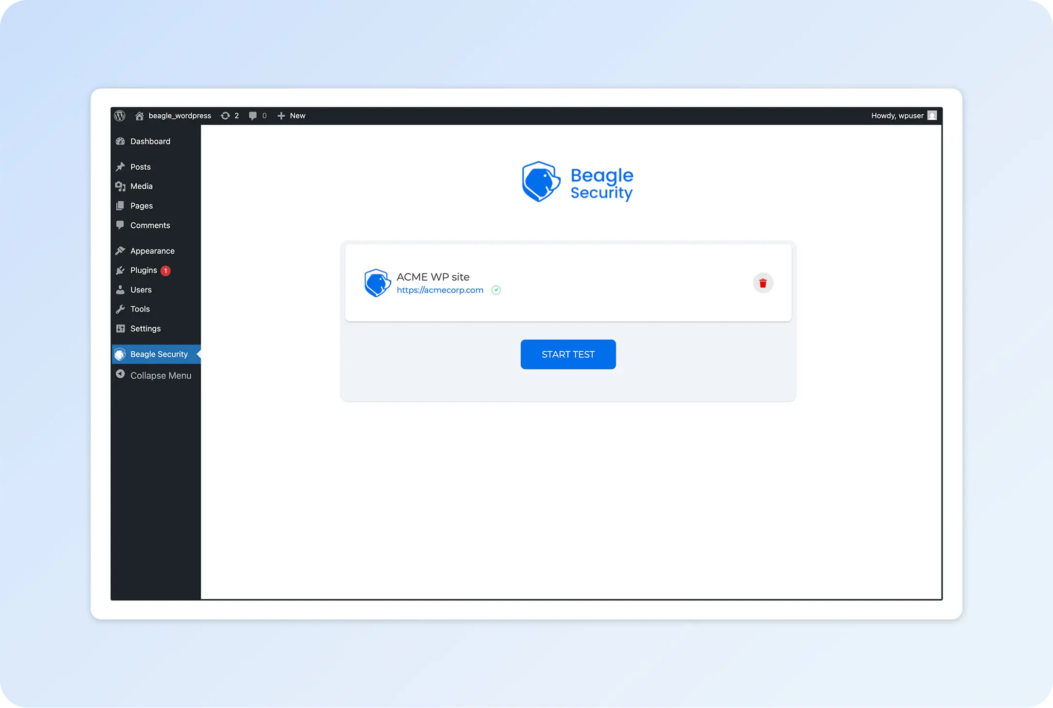 The Beagle Security WordPress plugin
