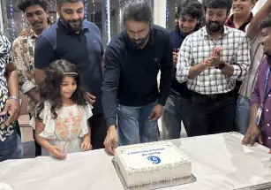 Beagle Security team celebrating the company's 6th anniversary with a cake-cutting ceremony.