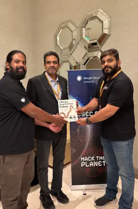 Team members with Sunil Varkey, Beagle Security's advisor and cybersecurity veteran.