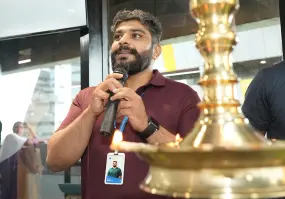 One of our co-founder addressing the crowd during the ceremony.