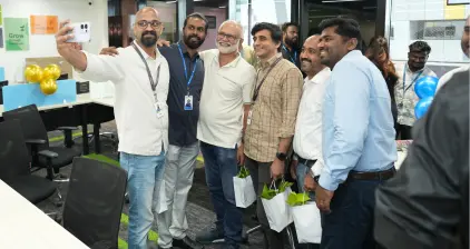 One of our founders posing for a selfie with a few of the guests.