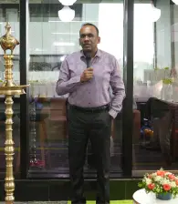 The chief guest addressing the gathering during the inauguration.