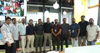Some of the Beagle Security team members posing for a photo with the guests.