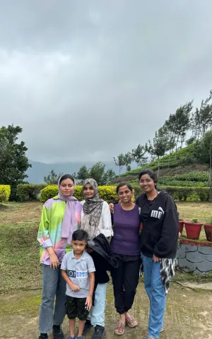 Few of the Beagle Security girls pose in front of the picturesque landscape at the resort.