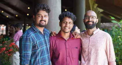 Team members posing for a photo during the celebrations.