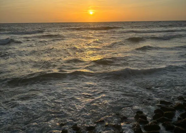 Orange sunset over the sea