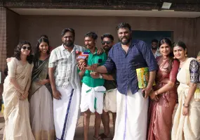 Prizes being distributed for the Onam game winners