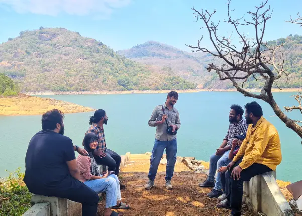 The team of Beagle Security enjoying the serene landscape at Thenmala